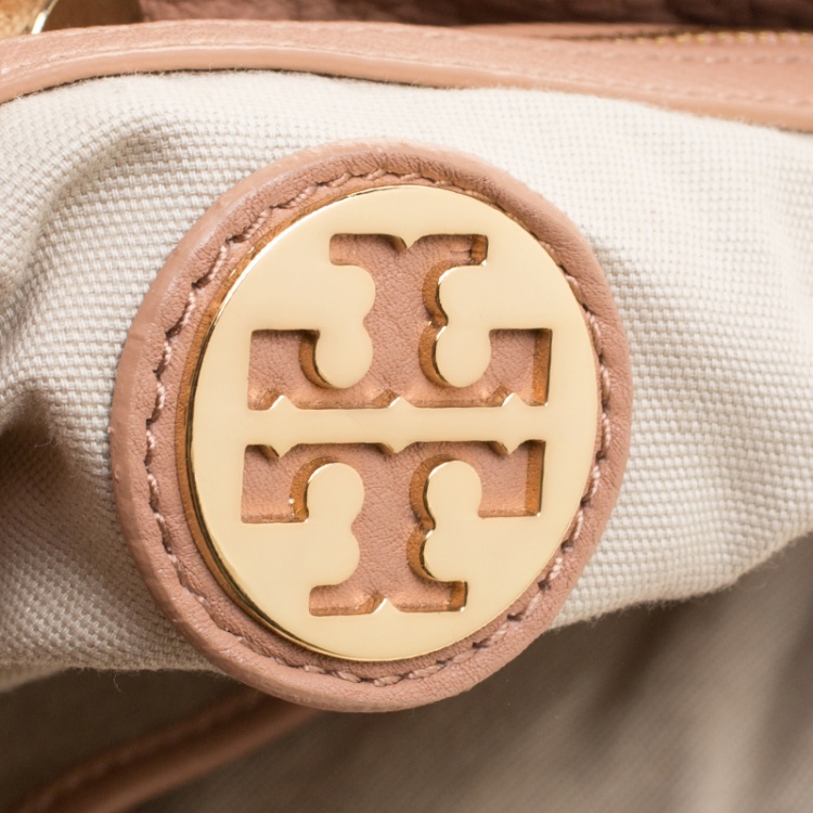 Pre Owned Tory Burch Dusty Pink Leather Amanda Hobo