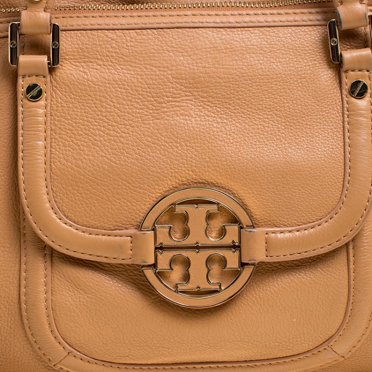 Pre Owned Tory Burch Brown Leather Amanda Tote 