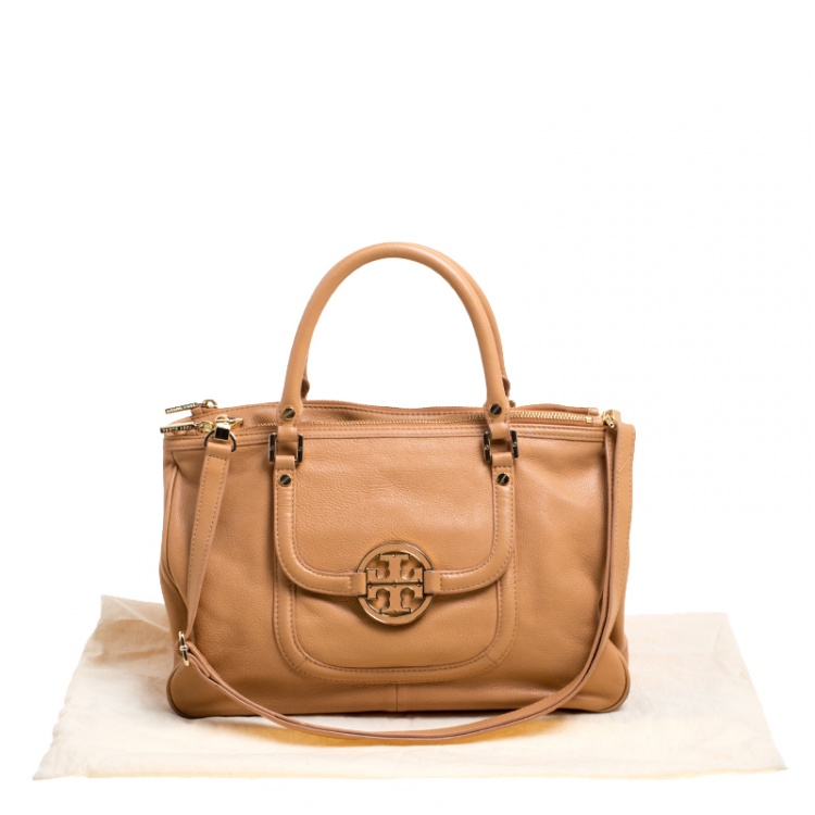 Pre Owned Tory Burch Brown Leather Amanda Tote 