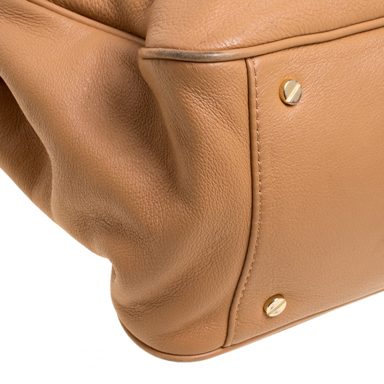 Pre Owned Tory Burch Brown Leather Amanda Tote 