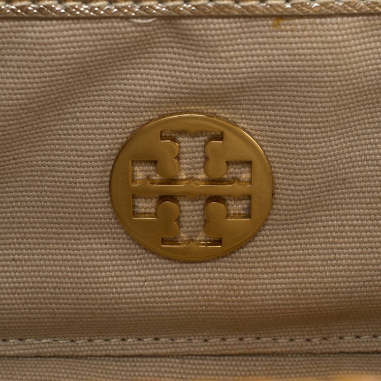 Pre Owned Tory Burch Dark Beige Rattan Wicker Clutch
