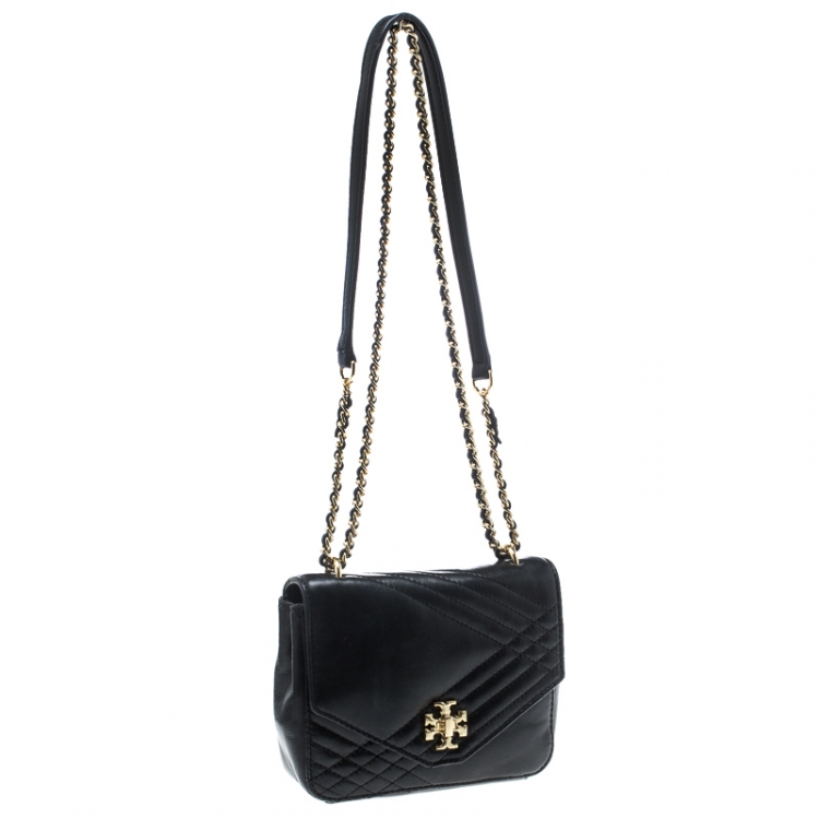 Pre Owned Tory Burch Black Leather Kira Crossbody Bag