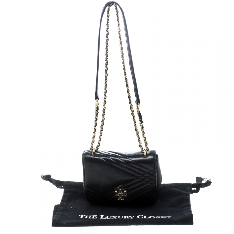 Pre Owned Tory Burch Black Leather Kira Crossbody Bag