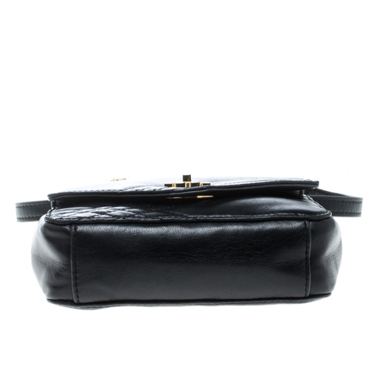 Pre Owned Tory Burch Black Leather Kira Crossbody Bag