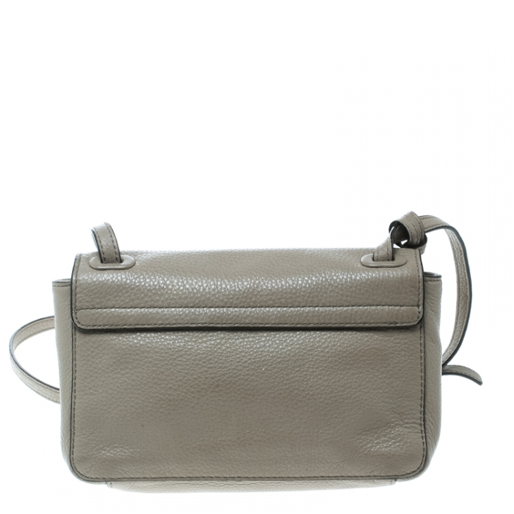 Pre Owned Tory Burch Light Brown Leather Thea Messenger Bag
