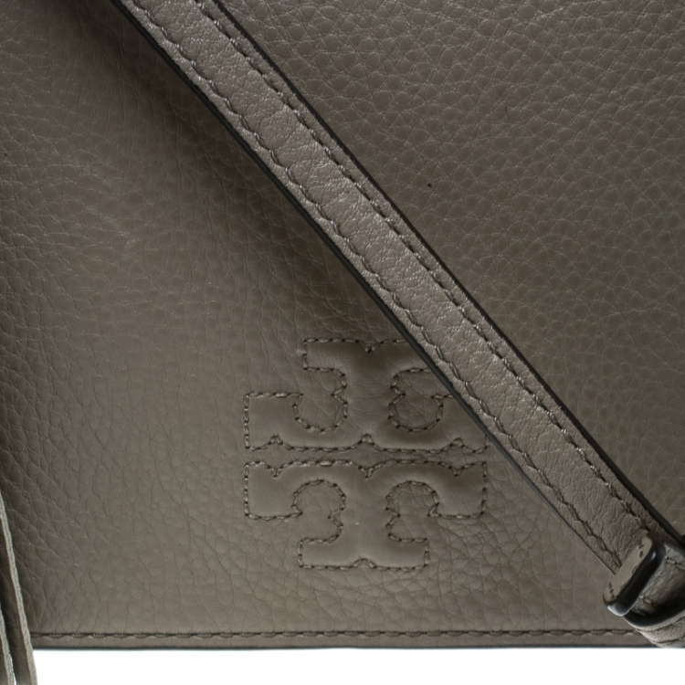 Pre Owned Tory Burch Light Brown Leather Thea Messenger Bag