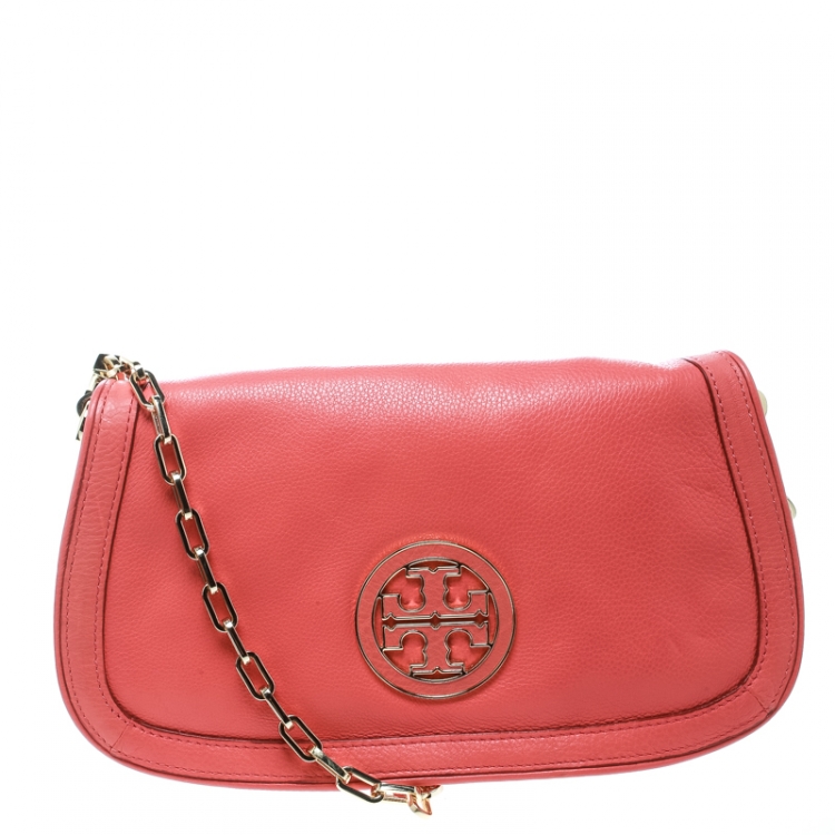 Tory Burch Peach Leather Britten Shoulder Bag Tory Burch | TLC