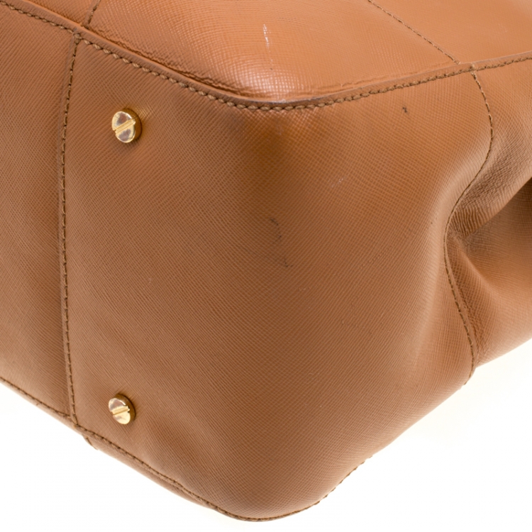 Pre Owned Tory Burch Brown Leather Robinson Top Handle Bag