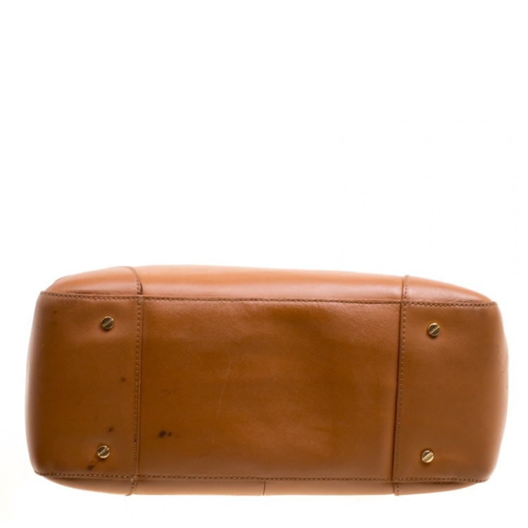 Pre Owned Tory Burch Brown Leather Robinson Top Handle Bag