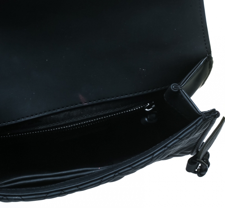 Pre Owned Tory Burch Black Faux Leather Fleming Crossbody Bag