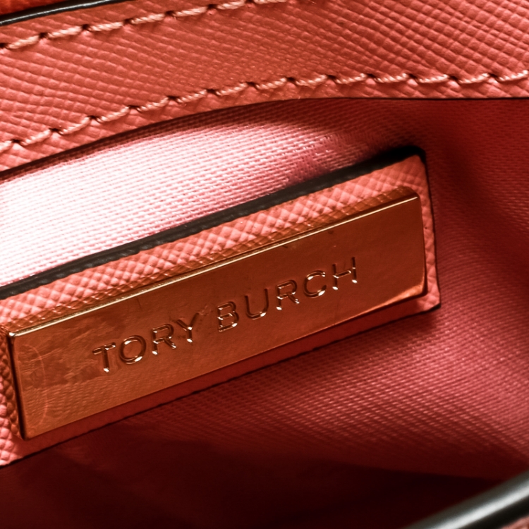 Pre Owned Tory Burch Pink Leather Robinson Shoulder Bag 