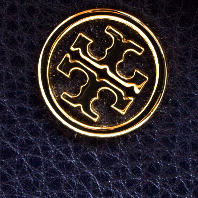 Pre Owned Tory Burch Navy Blue Leather Robinson Crossbody Bag