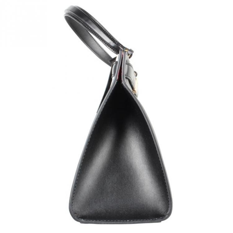 Pre Owned Tory Burch Black Leather Lee Radziwill Satchel 