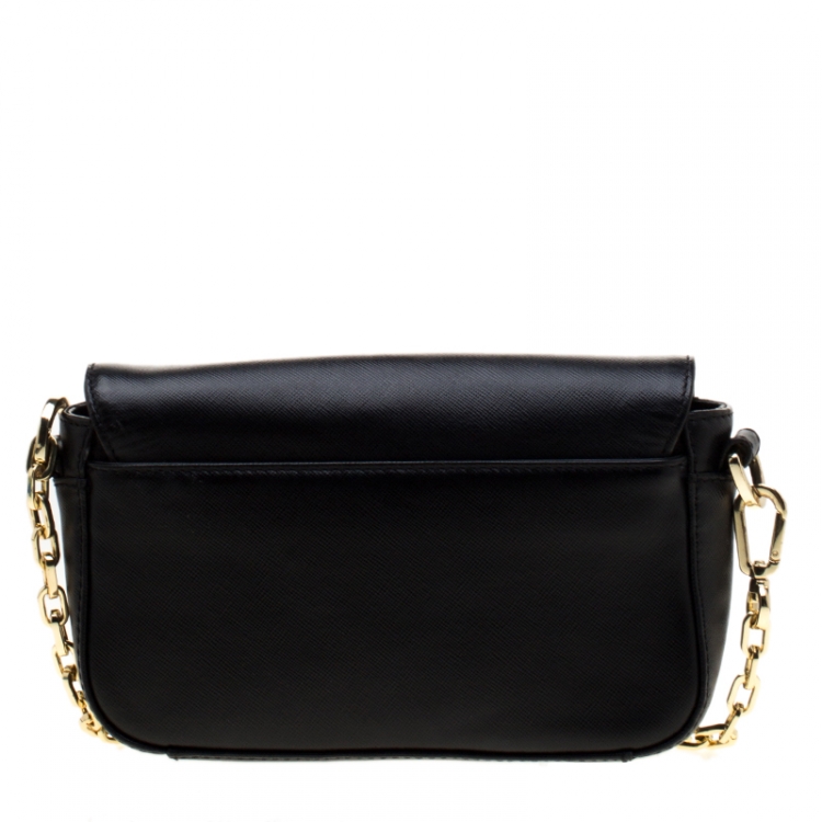 Pre Owned Tory Burch Black Leather Robinson Crossbody Bag