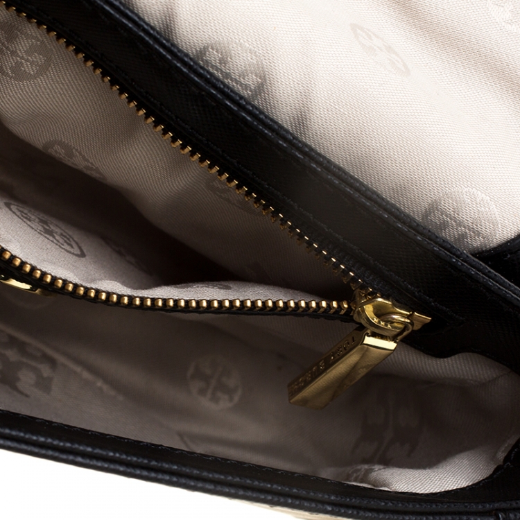 Pre Owned Tory Burch Black Leather Robinson Crossbody Bag