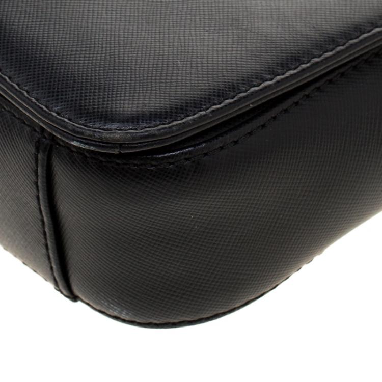 Pre Owned Tory Burch Black Leather Robinson Crossbody Bag