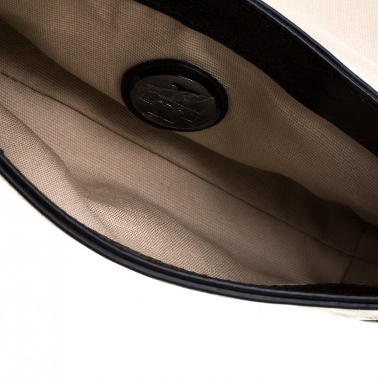 Pre Owned Tory Burch Black Leather Mini Flap Crossbody Bag