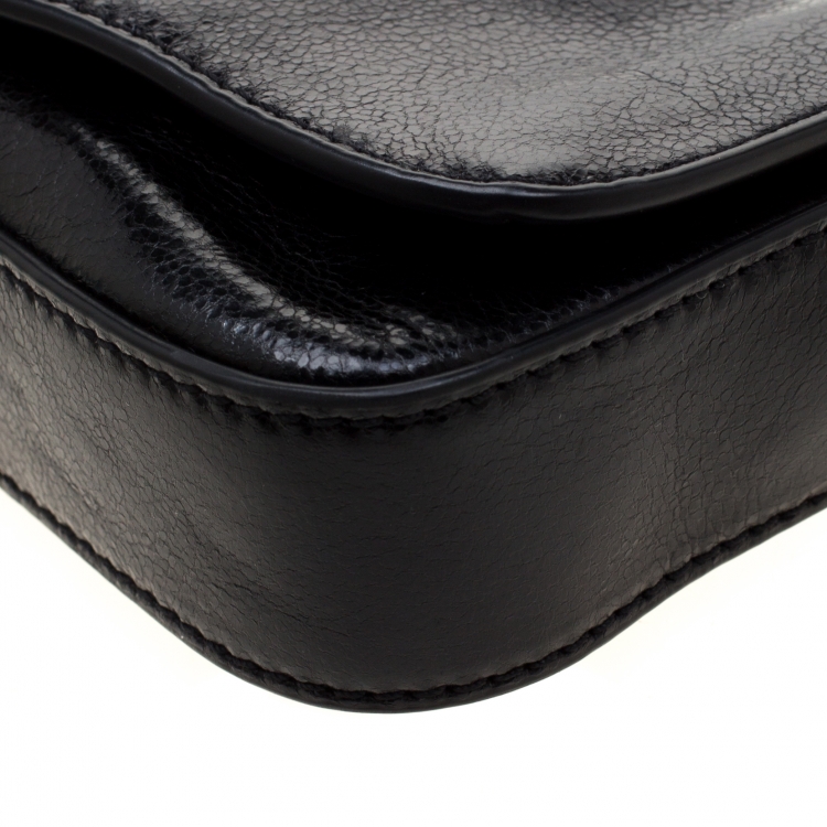 Pre Owned Tory Burch Black Leather Mini Flap Crossbody Bag