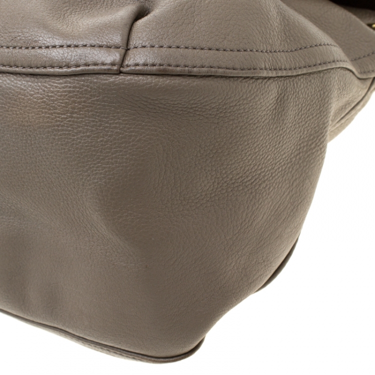 Pre Owned Tory Burch Grey/Brown Leather Shoulder Bag