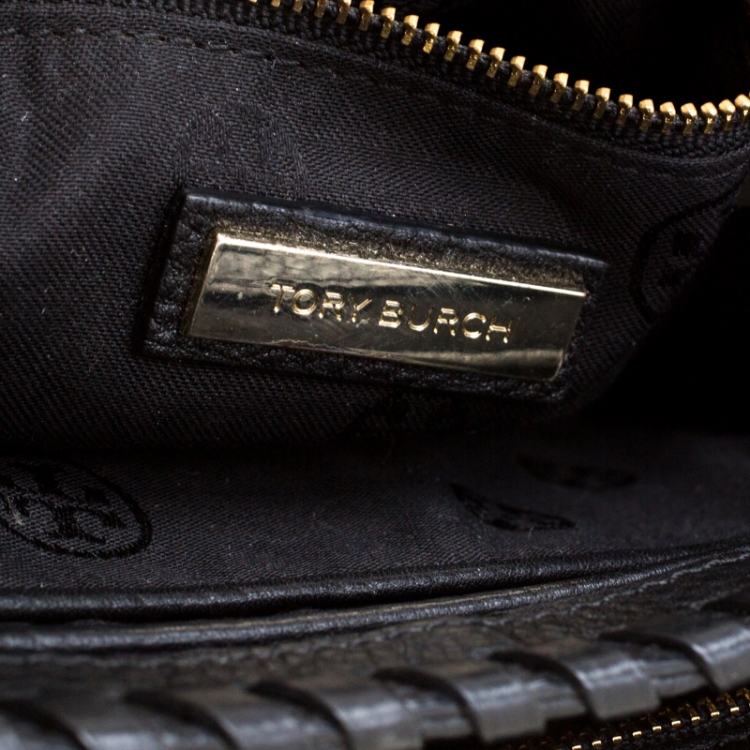 Pre Owned Tory Burch Black Leather Marion Combo Crossbody Bag