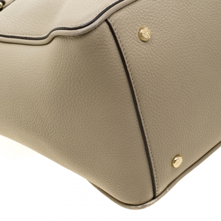Pre Owned Tory Burch Beige Leather Tote