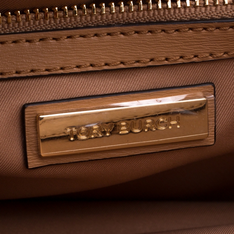 Pre Owned Tory Burch Beige Leather Robinson Shoulder Bag