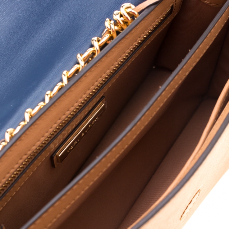 Pre Owned Tory Burch Beige Leather Robinson Shoulder Bag