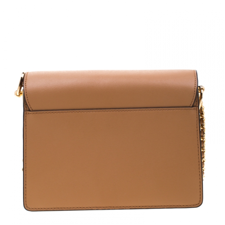 Pre Owned Tory Burch Beige Leather Robinson Shoulder Bag