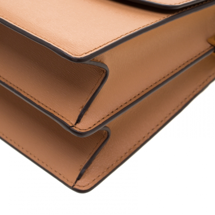 Pre Owned Tory Burch Beige Leather Robinson Shoulder Bag