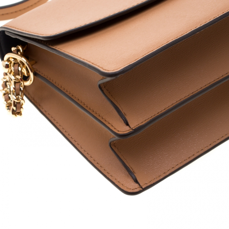 Pre Owned Tory Burch Beige Leather Robinson Shoulder Bag