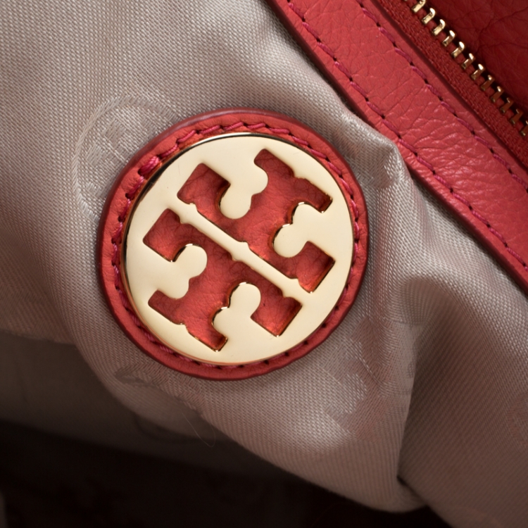 مملوكة مسبقًا Tory Burch Coral Orange Leather Amanda Tote