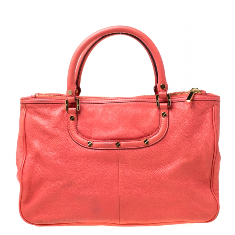 مملوكة مسبقًا Tory Burch Coral Orange Leather Amanda Tote