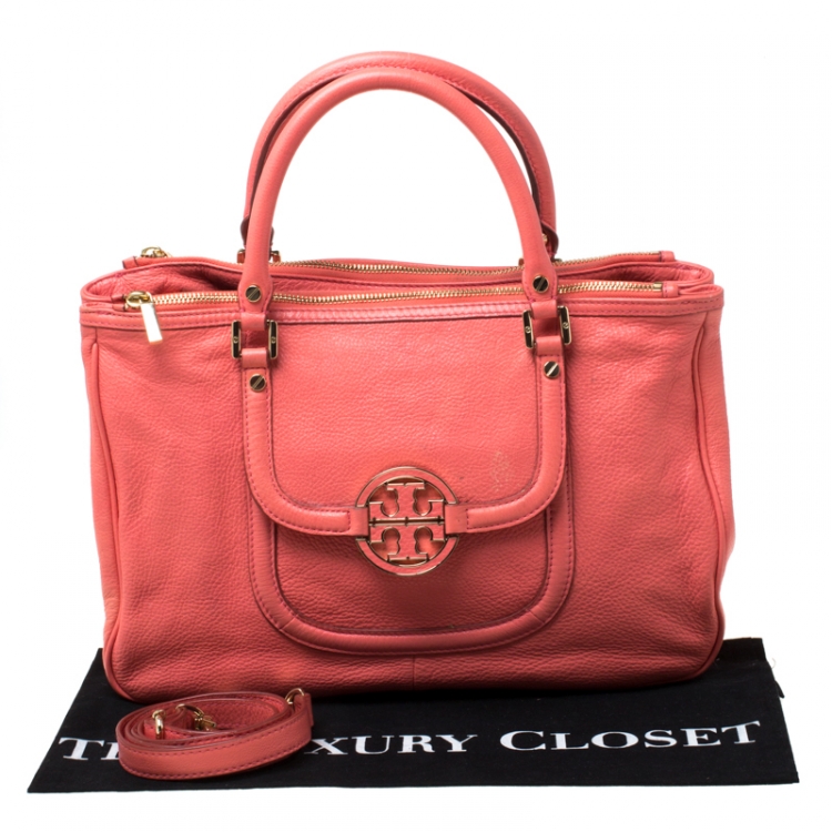 مملوكة مسبقًا Tory Burch Coral Orange Leather Amanda Tote