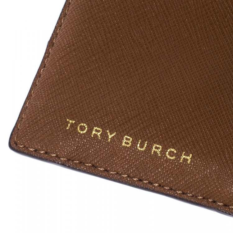 Pre Owned Tory Burch Brown Leather Medium Robinson Wallet