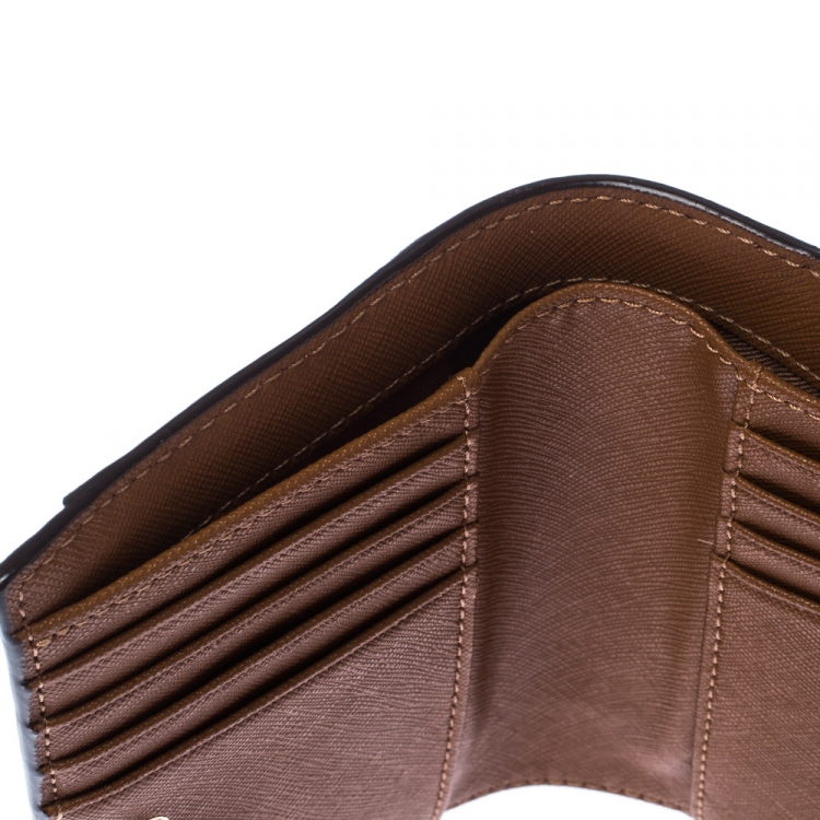 Pre Owned Tory Burch Brown Leather Medium Robinson Wallet