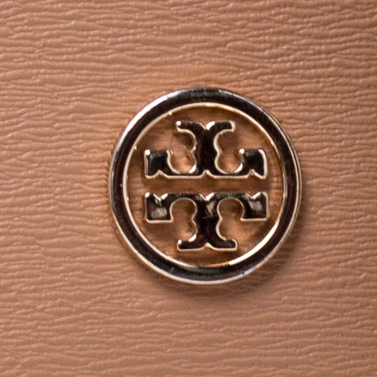 Pre Owned Tory Burch Tan Leather Flap Shoulder Bag
