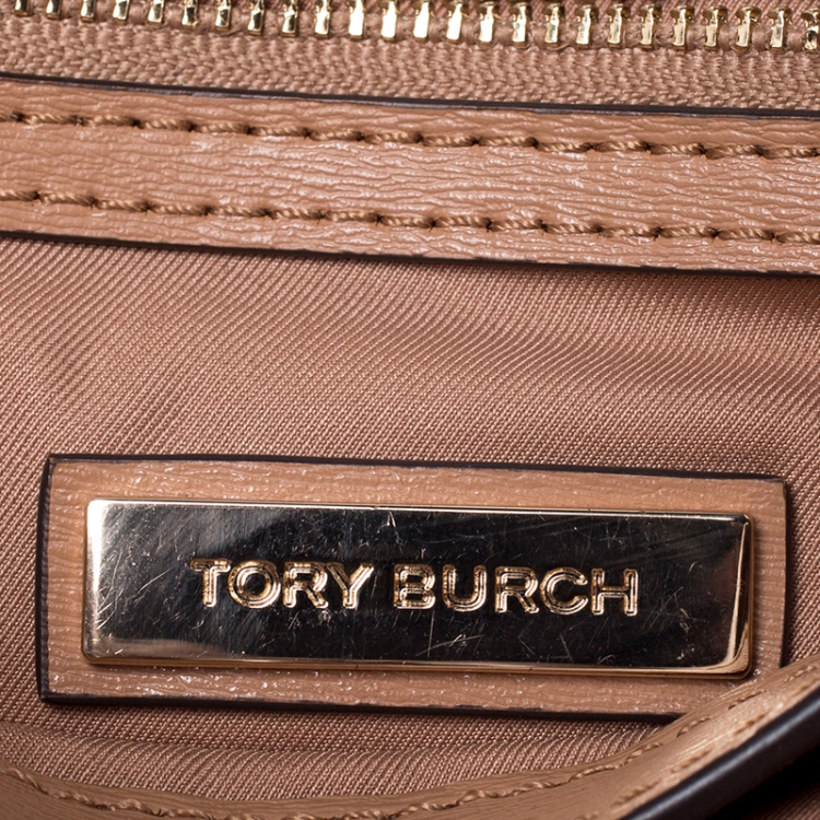 Pre Owned Tory Burch Tan Leather Flap Shoulder Bag