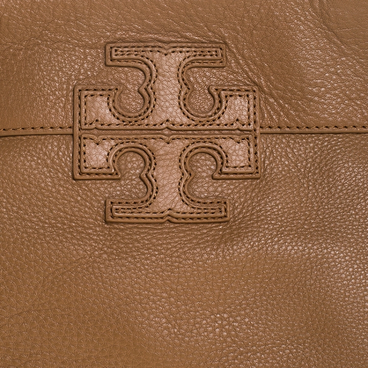 Pre Owned Tory Burch Brown Leather Drawstring Tote