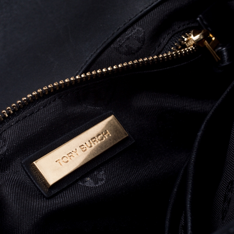 Pre Owned Tory Burch Black Leather Fleming Convertible Shoulder Bag