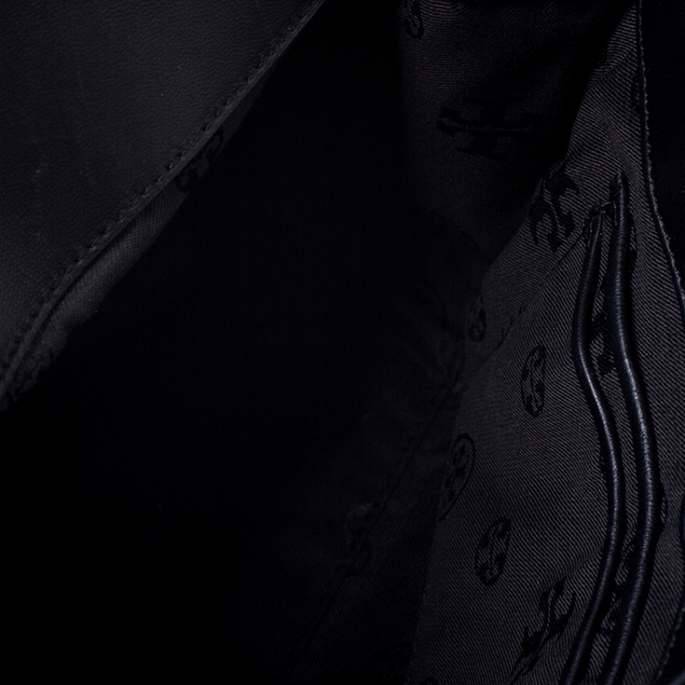 Pre Owned Tory Burch Black Leather Fleming Convertible Shoulder Bag