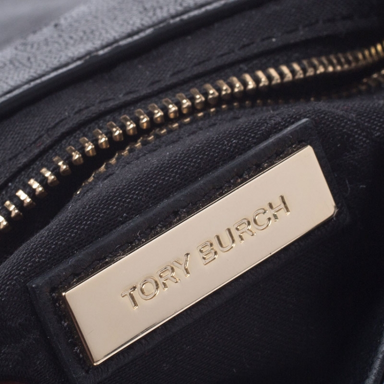Pre Owned Tory Burch Black Leather Fleming Crossbody Bag