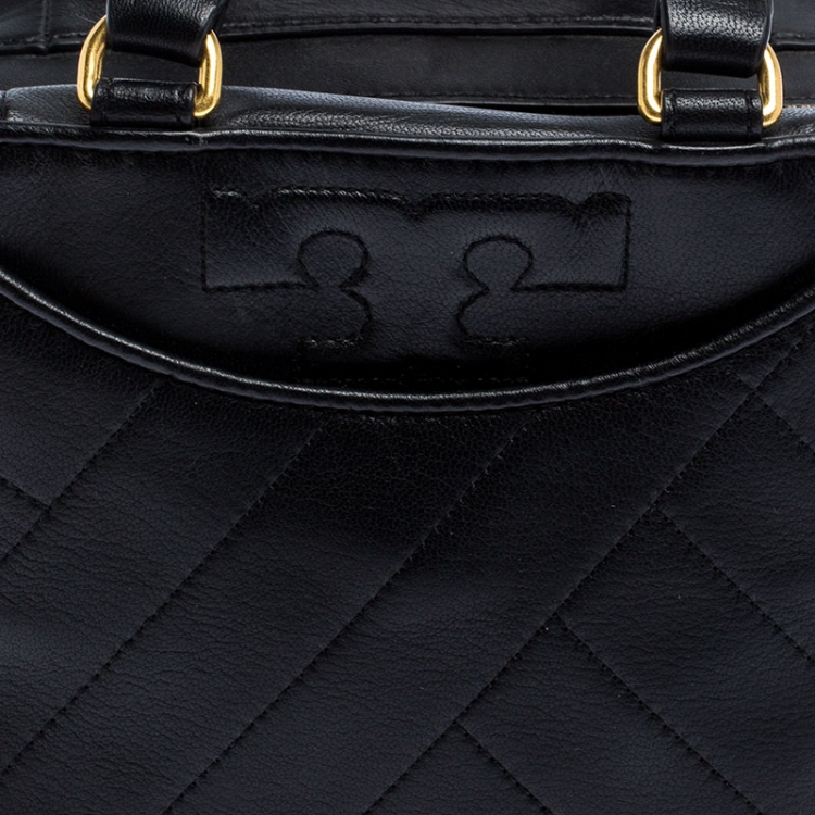 Pre Owned Tory Burch Black Leather Mini Alexa Satchel