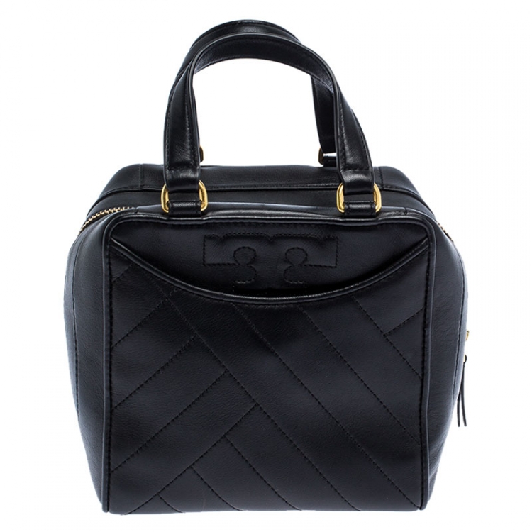 Pre Owned Tory Burch Black Leather Mini Alexa Satchel