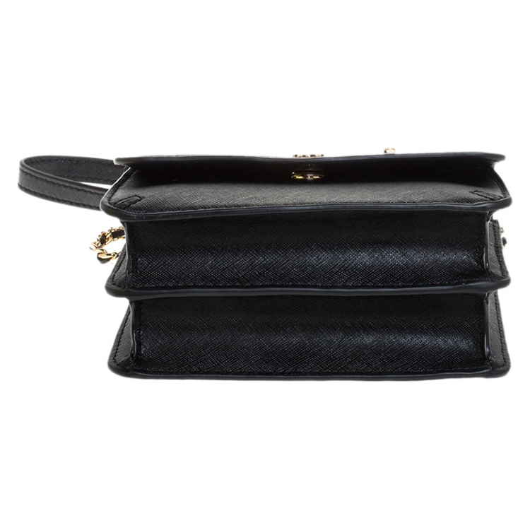 Pre Owned Tory Burch Black Leather Mini Robinson Crossbody Bag