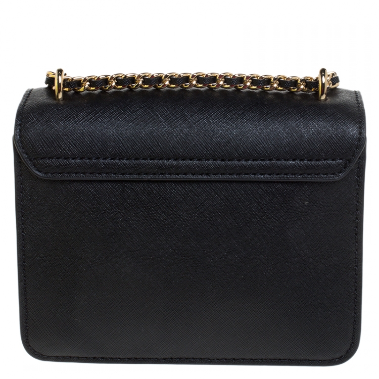 Pre Owned Tory Burch Black Leather Mini Robinson Crossbody Bag