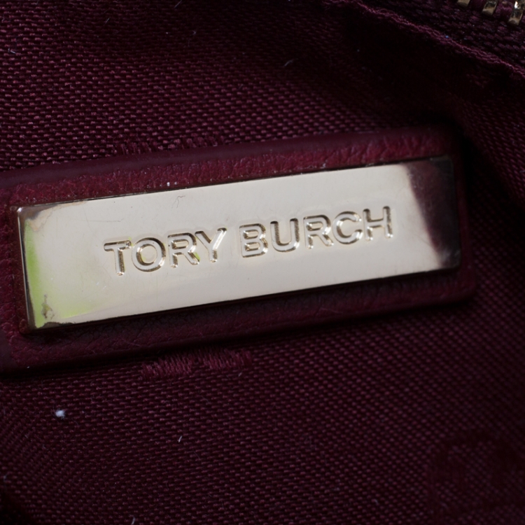 Pre Owned Tory Burch Burgundy Leather Talor Backpack