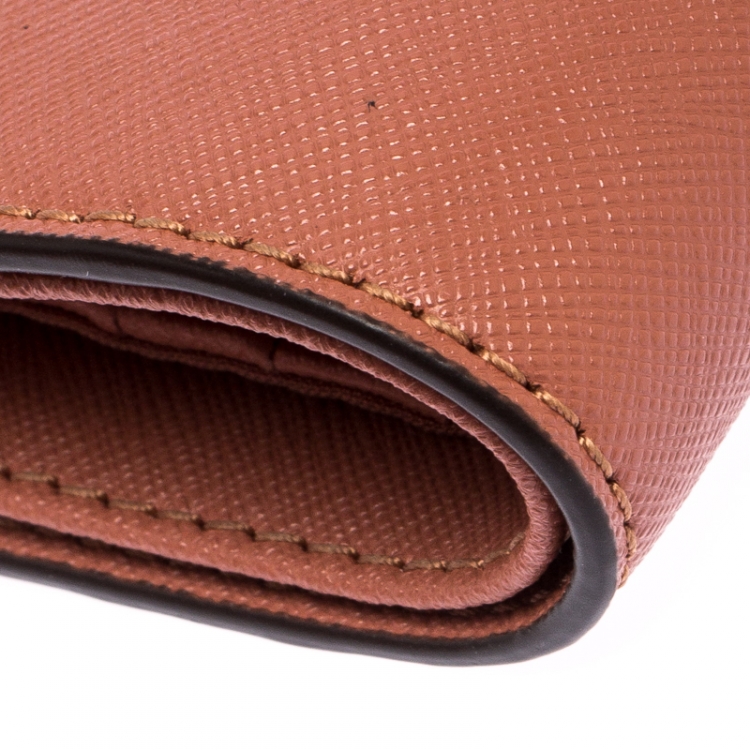 Pre Owned Tory Burch Chestnut Brown Leather Robinson Bifold Wallet