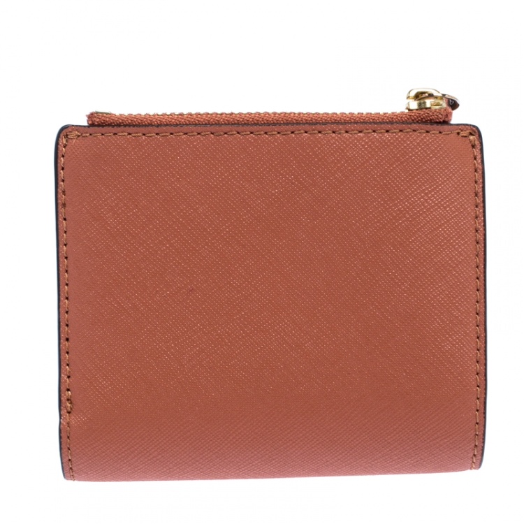 Pre Owned Tory Burch Chestnut Brown Leather Robinson Bifold Wallet