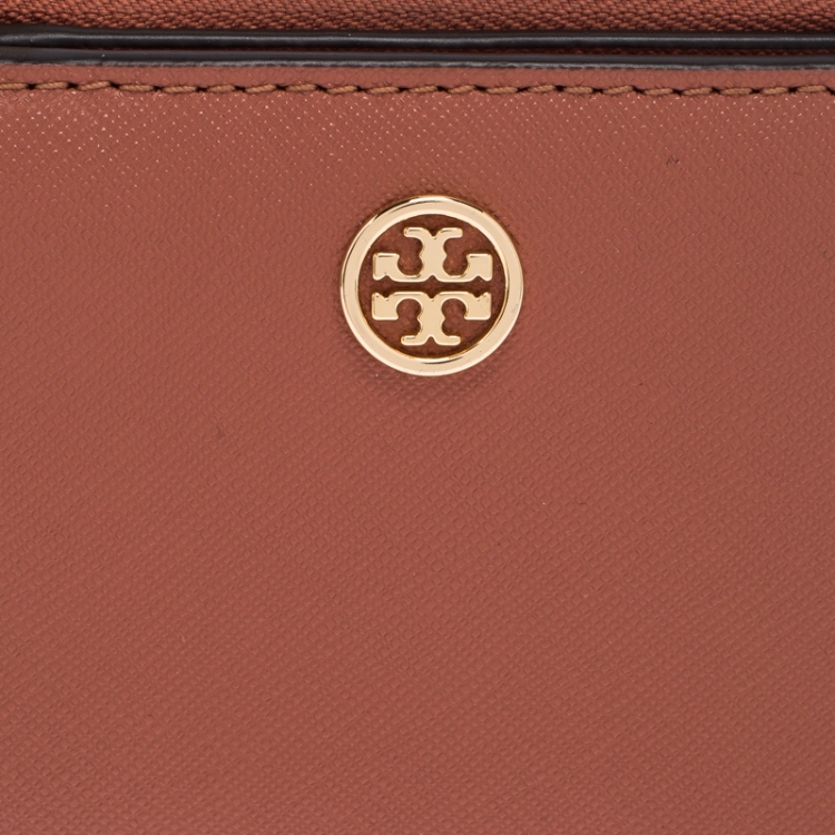 Pre Owned Tory Burch Chestnut Brown Leather Robinson Bifold Wallet