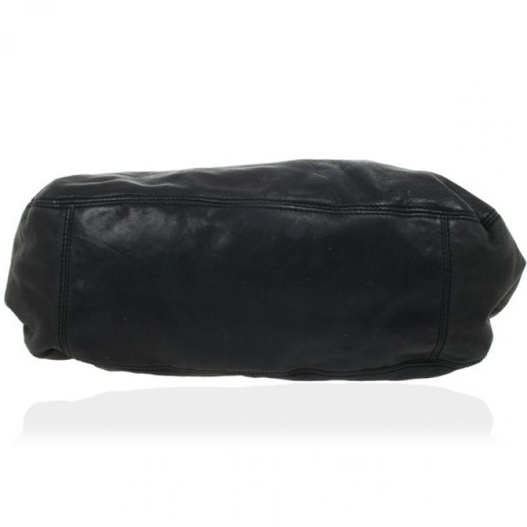 Pre Owned Tory Burch Black Leather Hobo